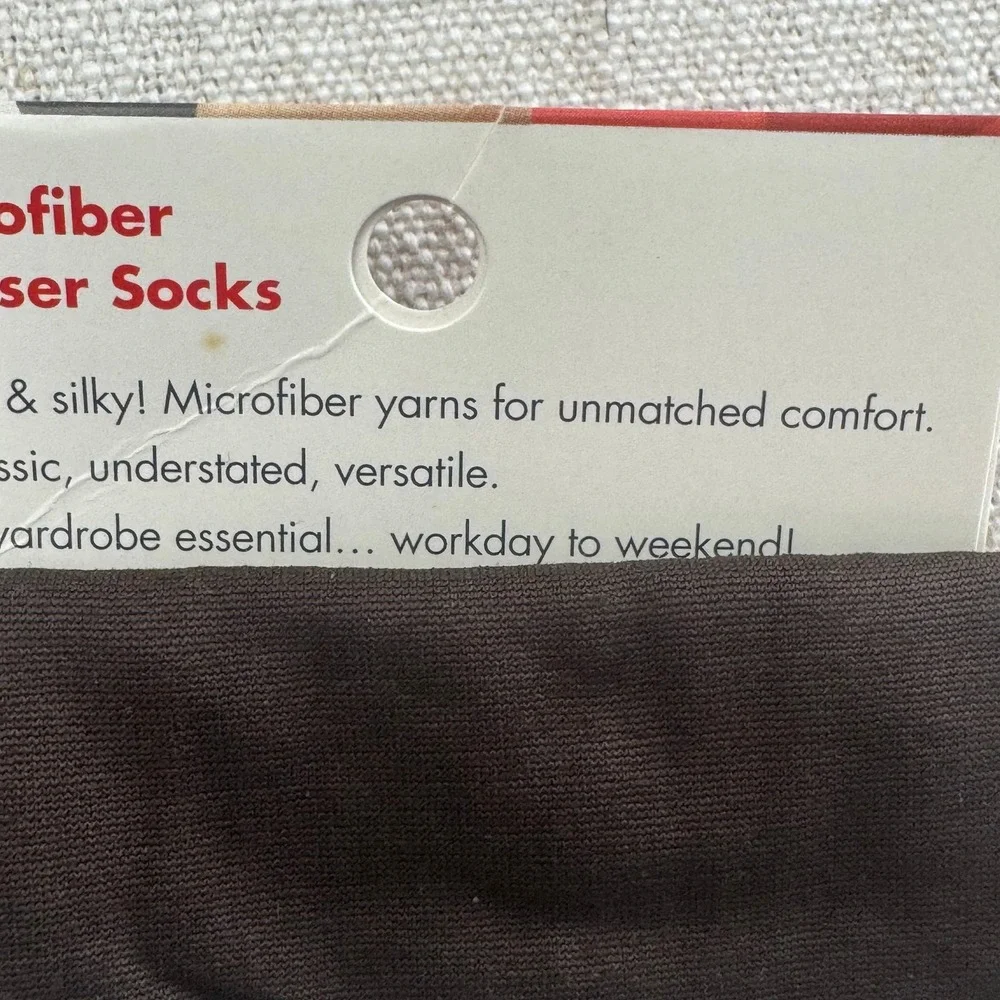 Vintage L’eggs Wear Brown Microfiber Trouser Socks 2 Pair NOS Made in USA